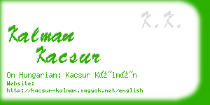 kalman kacsur business card